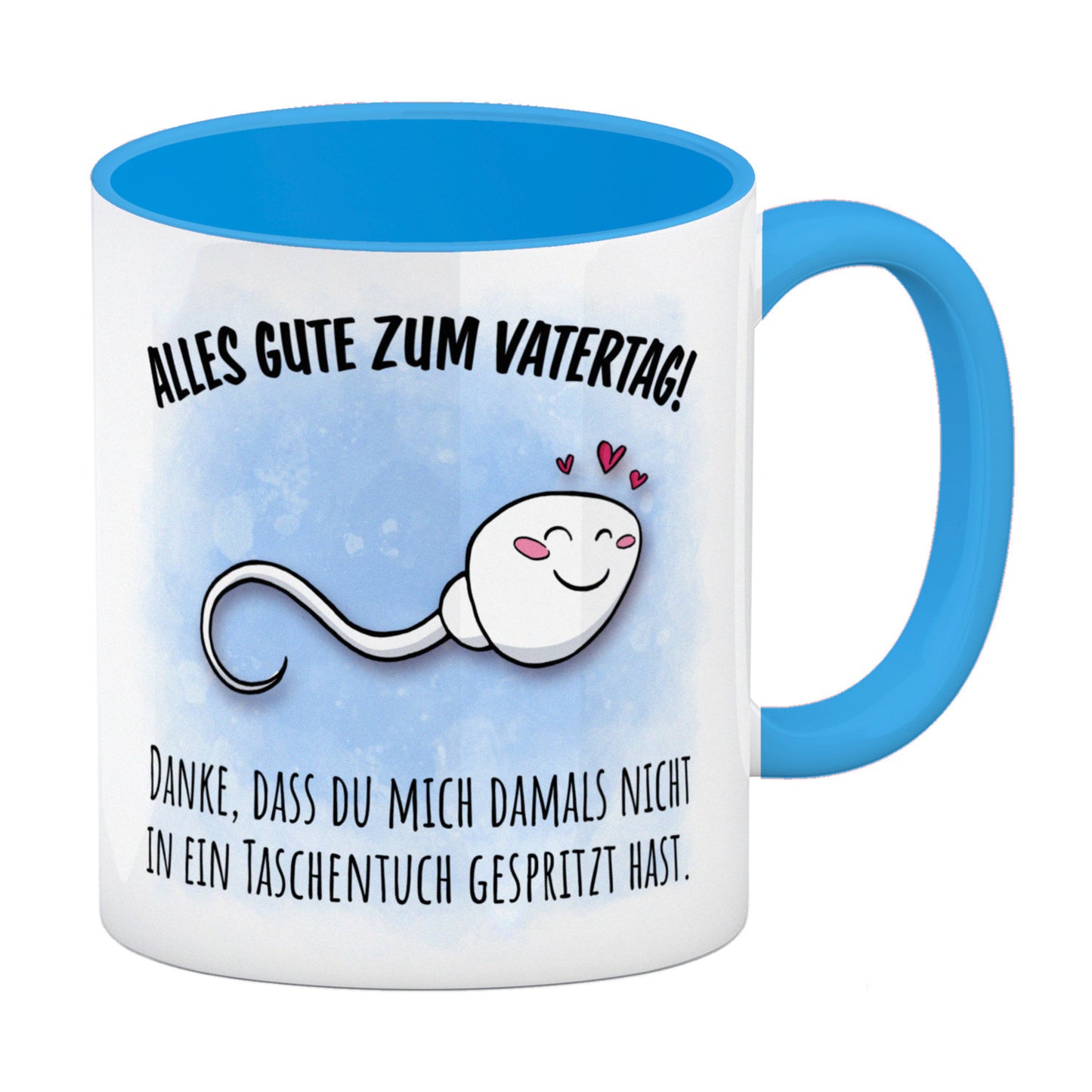 Danke Papa, dass du nicht Kaffeebecher in hellblau zum Vatertag mit Taschentuch Spruch