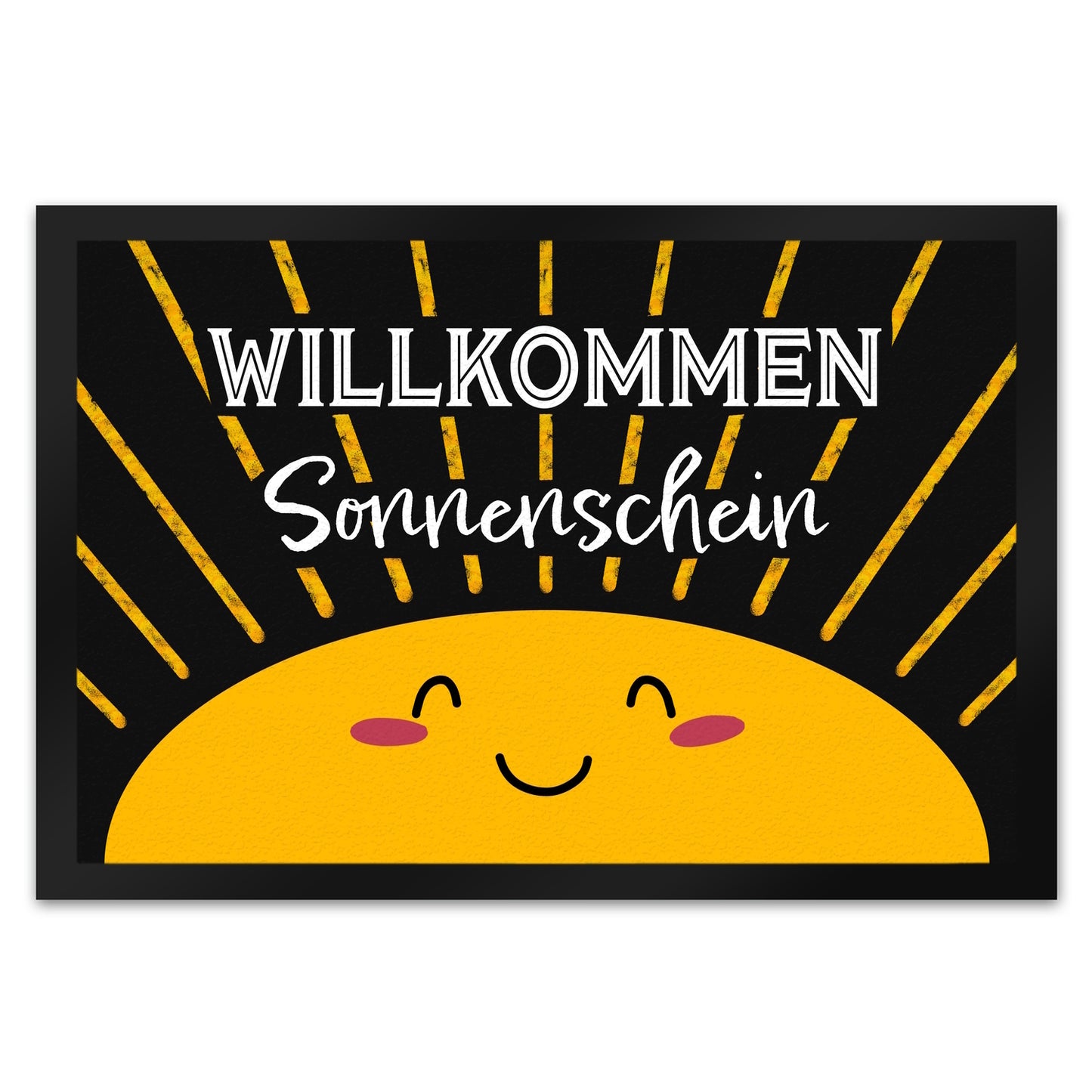 Willkommen Sonnenschein Fußmatte XL in 40x60 cm in schwarz