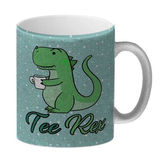 Tee Rex Glitzer-Kaffeebecher mit Dinosaurier mit Tasse Motiv