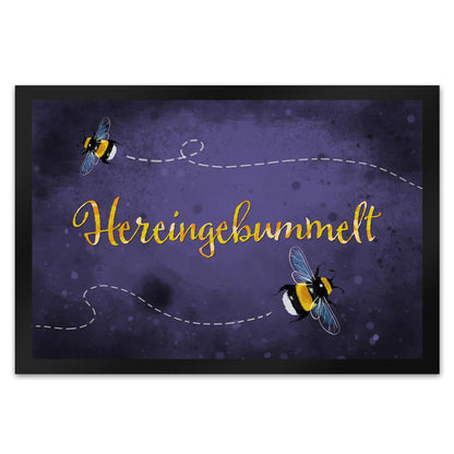 Hereingebummelt Hummel Fußmatte XL in 40x60 cm in violett