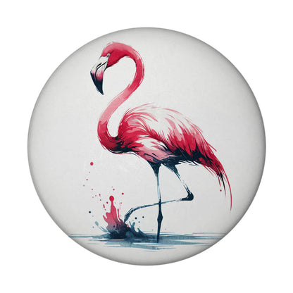 Rosa Flamingo Magnet rund