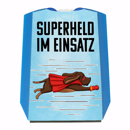 Superheld im Einsatz witzige Parkscheibe für Hundehalter