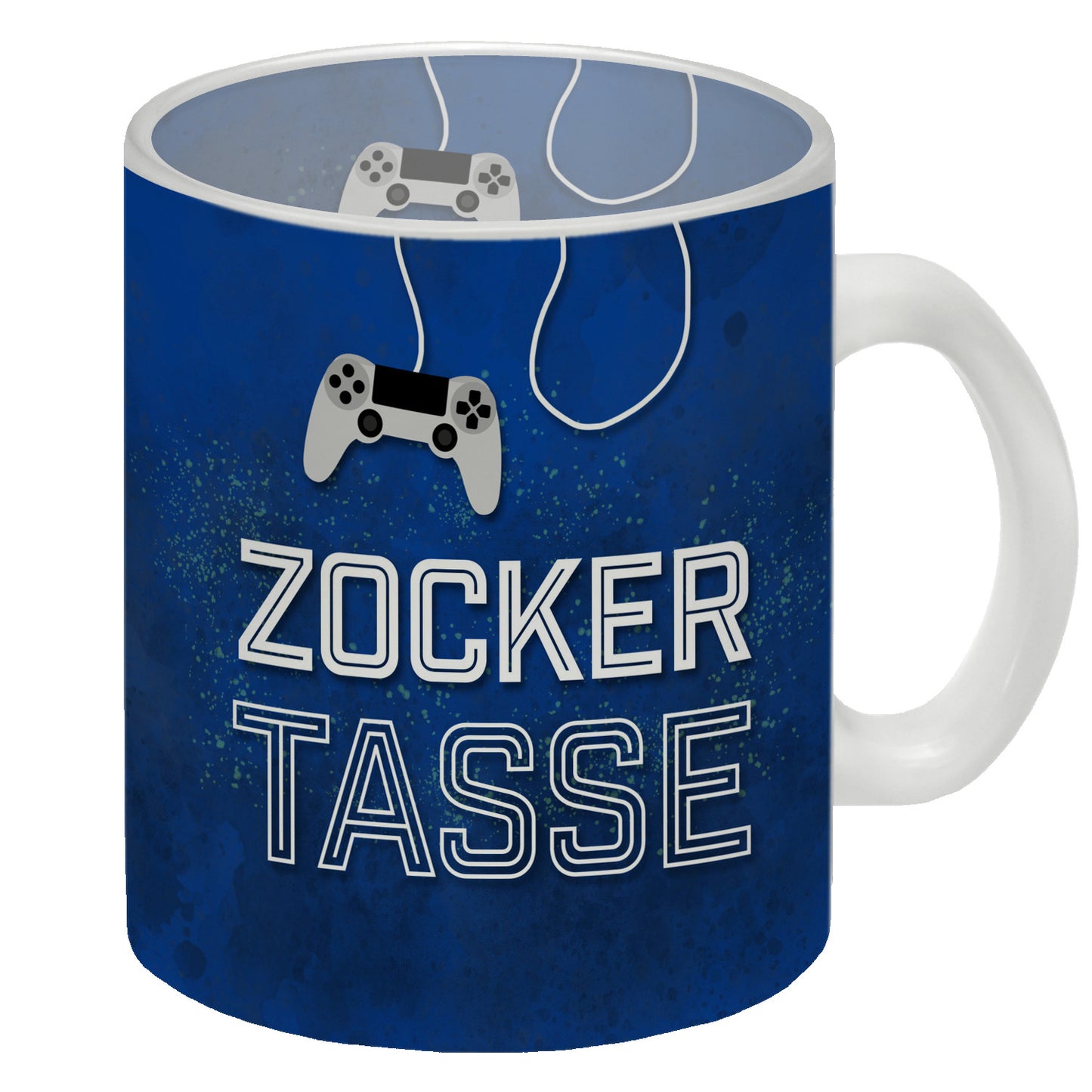 Zocker Tasse Glas Tasse mit Controller Motiv