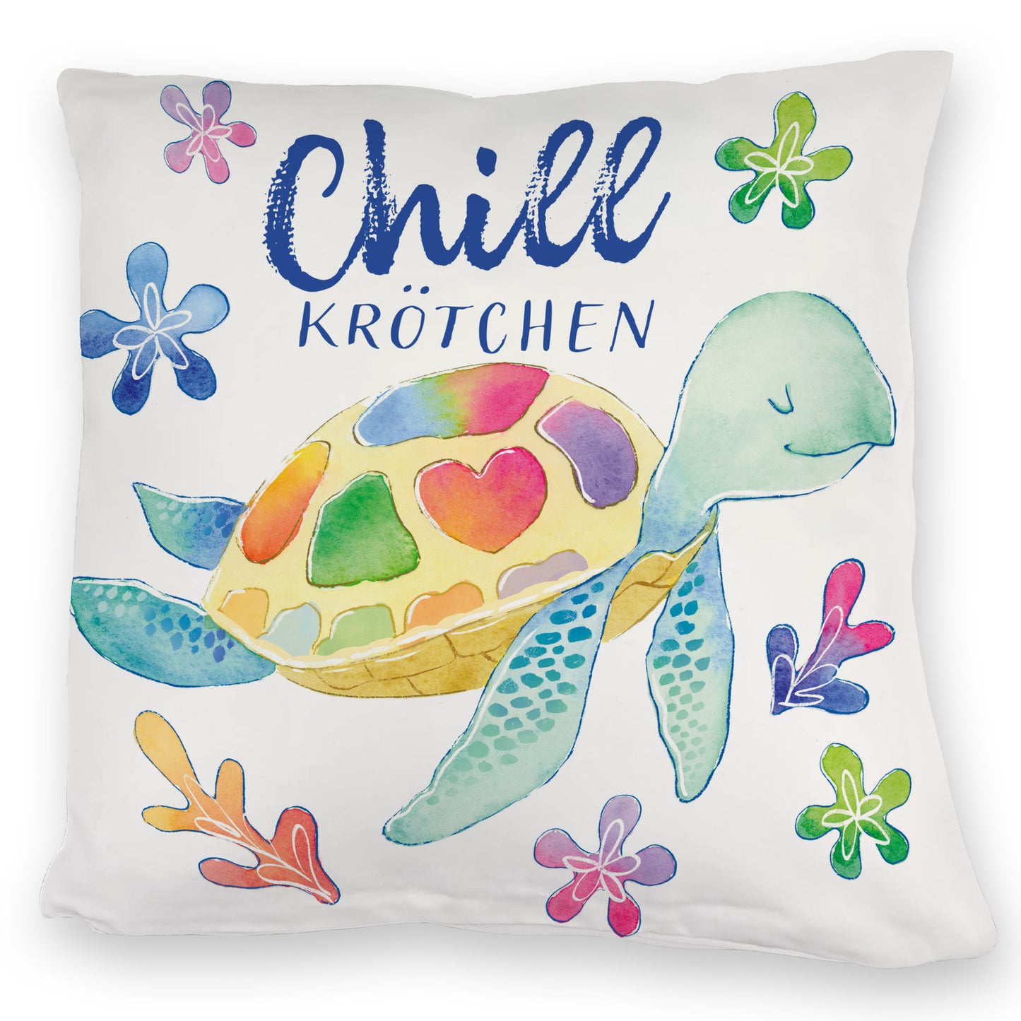 Schildkröte Kuschelkissen mit Spruch Chillkrötchen