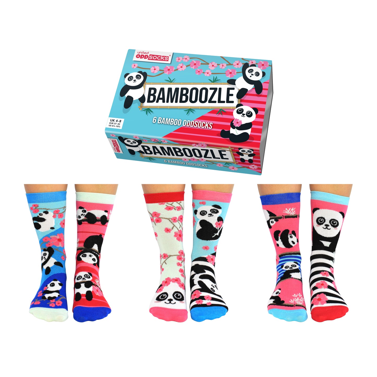 Panda Bamboozle Oddsocks Socken mit Bambus-Viskose in 37-42 im 6er Set