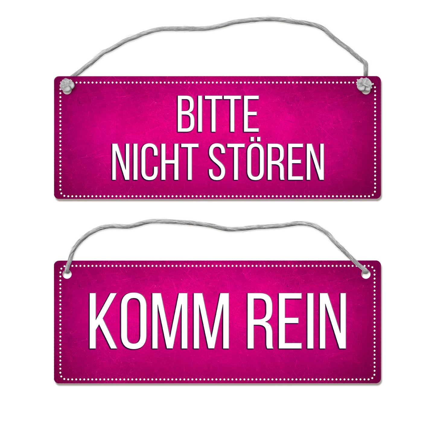 Pinkes &quotBitte nicht stören - Komm rein&quot Wendeschild mit Kordel