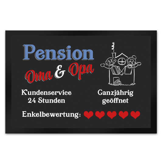 Pension Oma und Opa Fußmatte XL in 40x60 cm