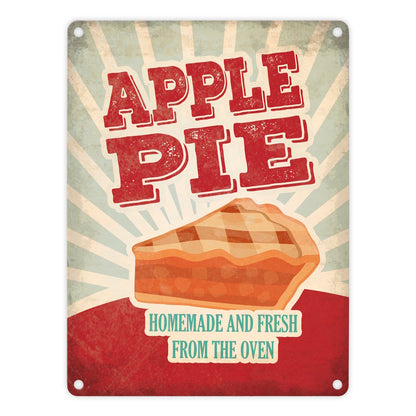 Metallschild mit American Diner Classics - Apple Pie Motiv