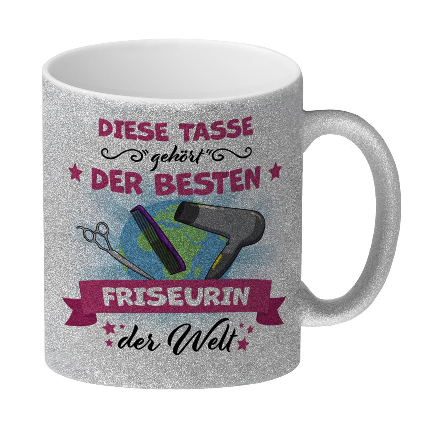 Beste Friseurin der Welt Glitzer-Kaffeebecher