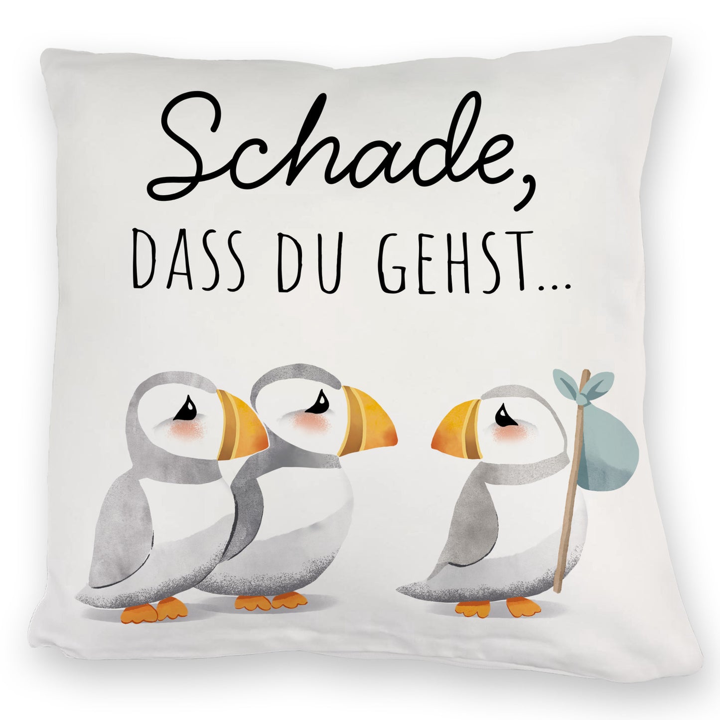 Schade, dass du gehst Papageitaucher Kuschelkissen Abschied Kollege