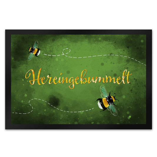 Hereingebummelt Hummel Fußmatte XL in 40x60 cm in grün