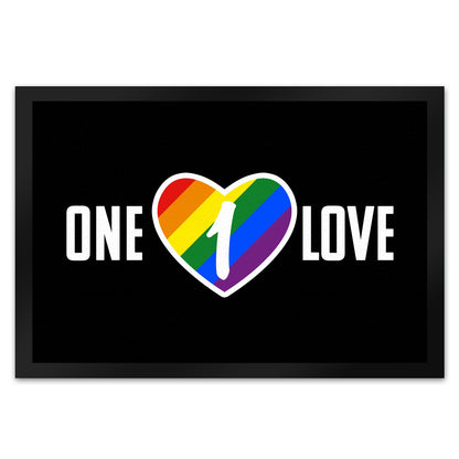 One Love Regenbogen Fußmatte XL in 40x60 cm