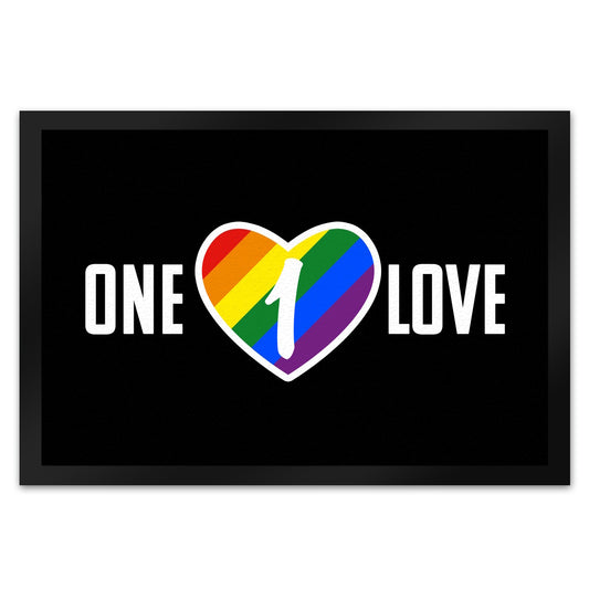 One Love Regenbogen Fußmatte XL in 40x60 cm