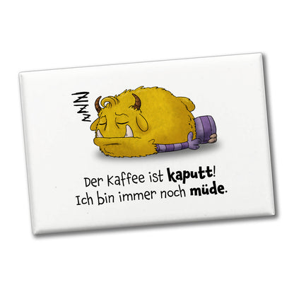 Freches Monster in gelb Souvenir Souvenir Magnet mit lustigem Spruch