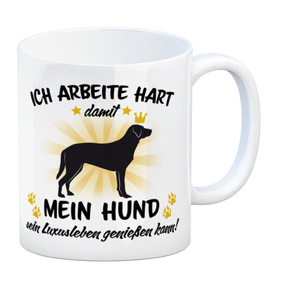 Ich arbeite hart für das Luxusleben meines Hundes Haustier Kaffeebecher