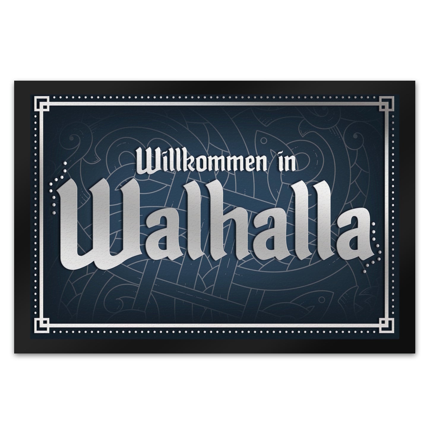 Willkommen in Walhalla Fußmatte XL mit Runen Motiv