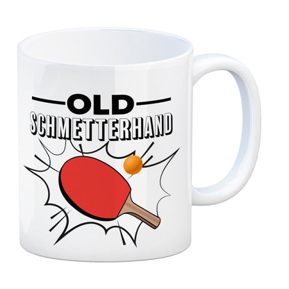 Old Schmetterhand Tischtennis Wortspiel Kaffeebecher