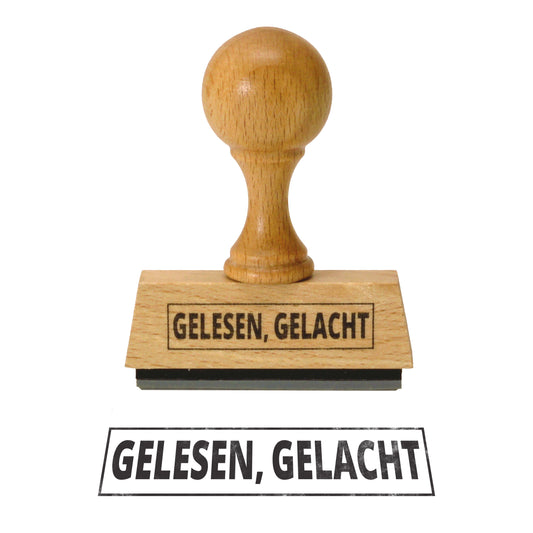 Gelesen, Gelacht Holzstempel