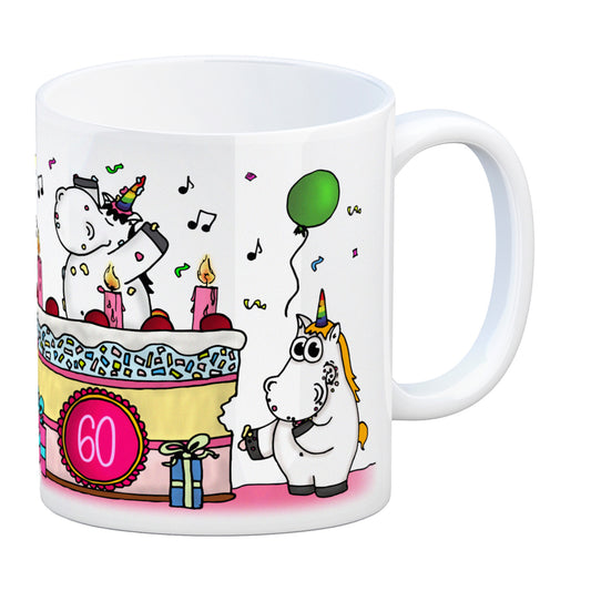 Kaffeebecher mit Einhorn Geburtstagsparty Motiv zum 60. Geburtstag