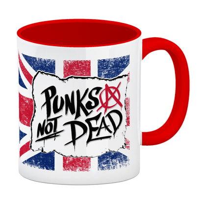 Punks not Dead Union Jack Kaffeebecher Rot