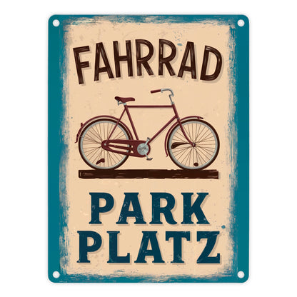 Vintage Fahrrad Parkplatz Metallschild in 15x20 cm