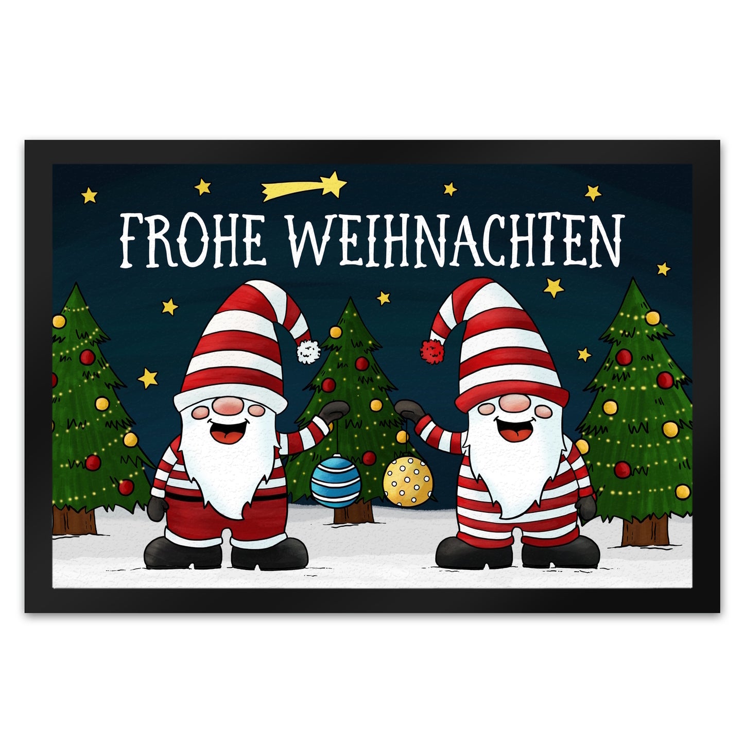 Frohe Weihnachten Fußmatte XL mit Wichtel Motiv