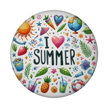 Sommer Magnet rund mit Spruch I love summer