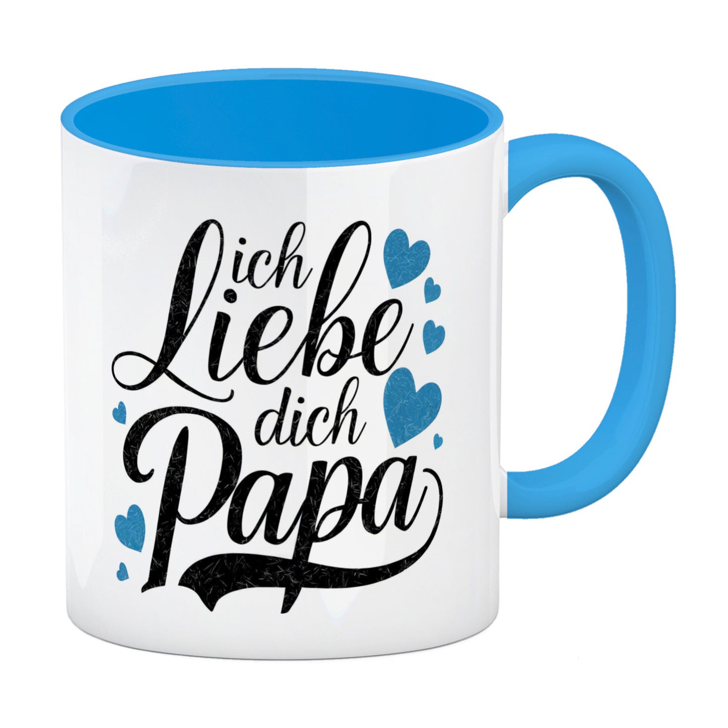 Ich Liebe Dich Papa Kaffeebecher in hellblau