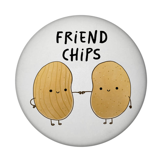 Chips Freundschaft Magnet rund mit Spruch Friendchips