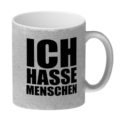 Ich hasse Menschen Glitzer-Glitzer-Kaffeebecher