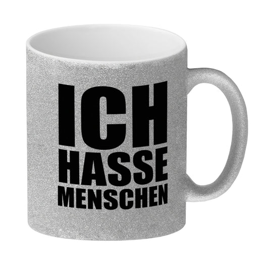 Ich hasse Menschen Glitzer-Glitzer-Kaffeebecher