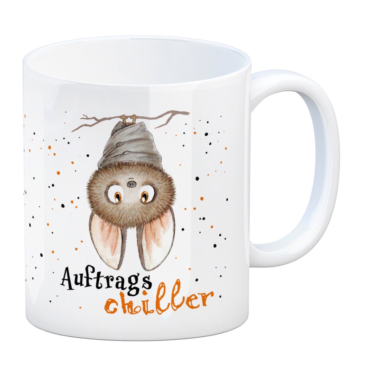 Auftragschiller Kaffeebecher mit Fledermaus