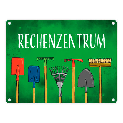 Rechenzentrum Gartengeräte Metallschild