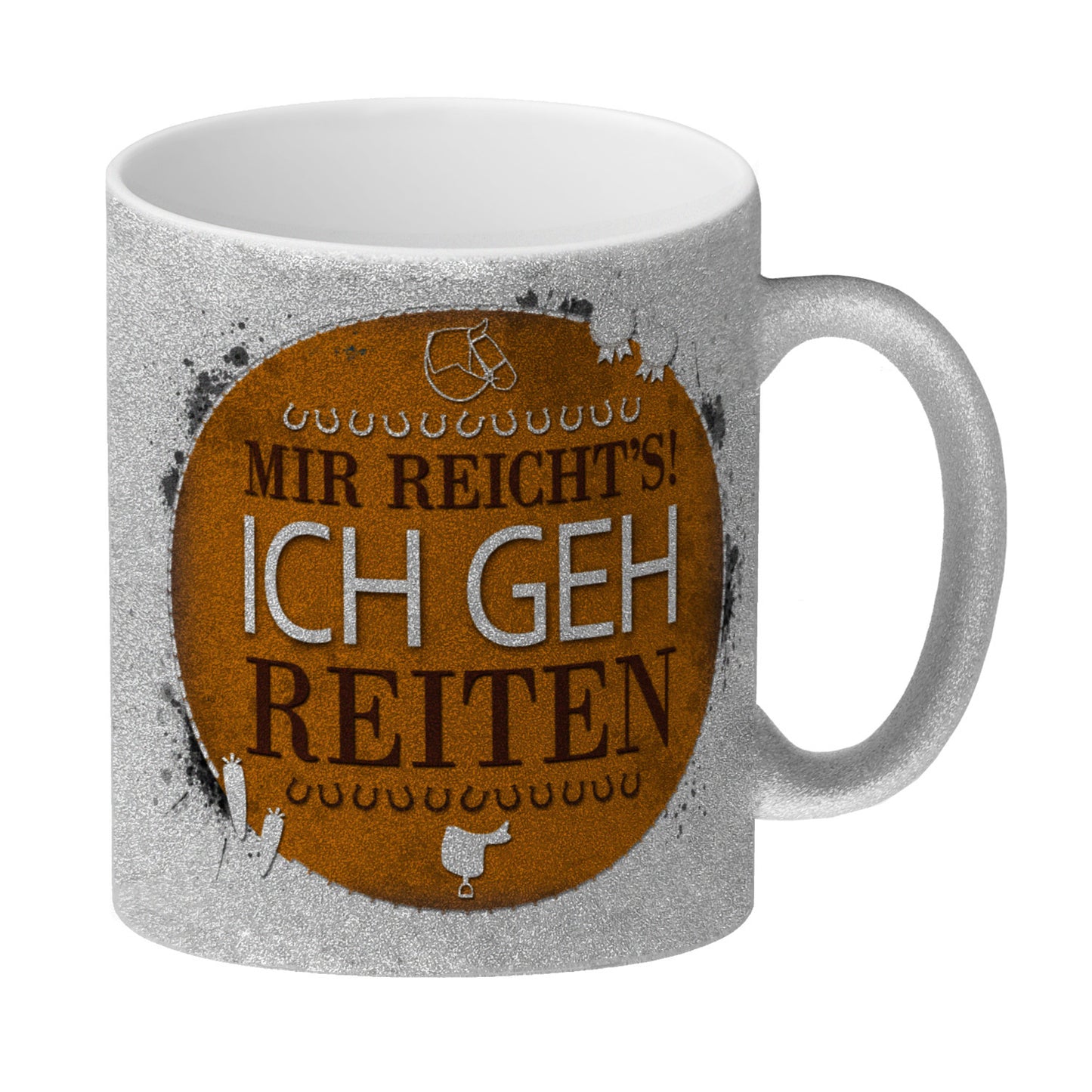 Mir reicht's! Ich geh reiten Glitzer-Glitzer-Kaffeebecher