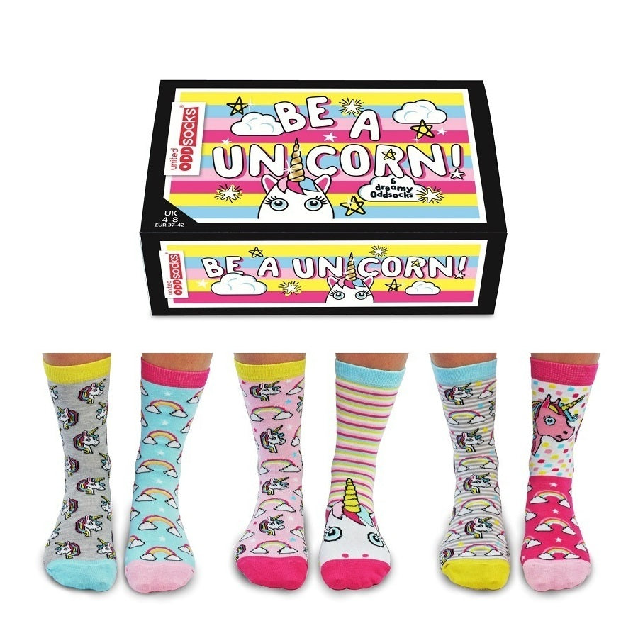 Sei ein Einhorn Oddsocks Socken in 37-42 im 6er Set