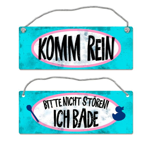 Bitte nicht stören - ich bade Wendeschild mit Kordel