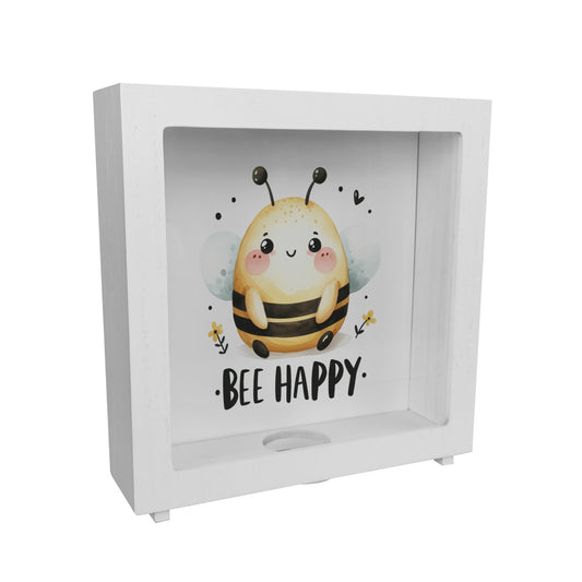 Biene Bee Happy Rahmen Spardose aus Holz