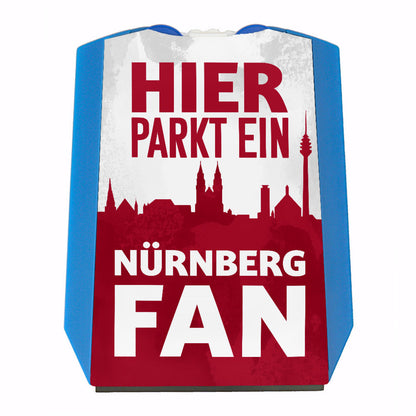 Hier parkt ein Nürnberg Fan Parkscheibe in Rot Weiß