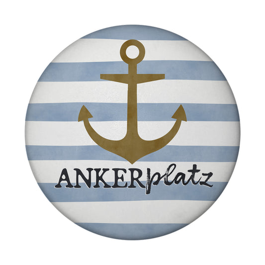 Anker Magnet rund mit Spruch Ankerplatz