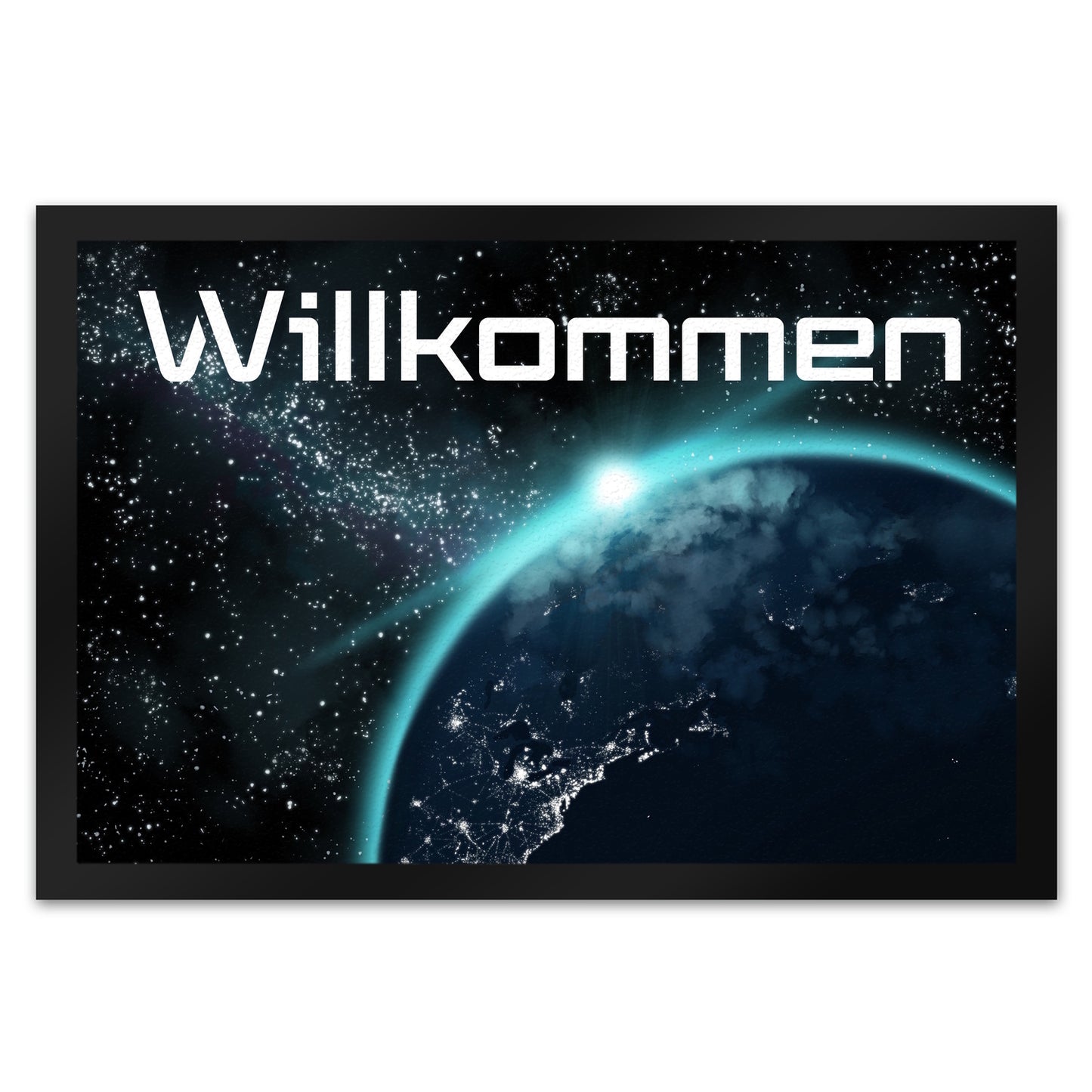 Willkommen im Weltall Fußmatte XL in 40x60 cm mit Weltraummotiv