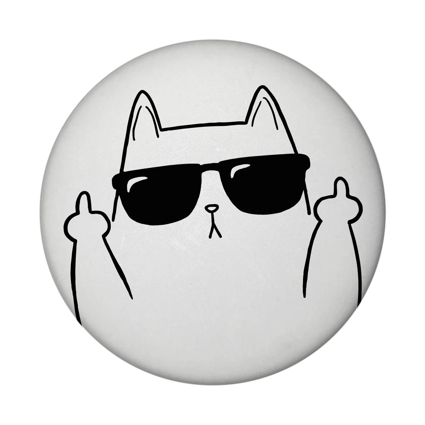 Katze mit Mittelfinger Magnet rund