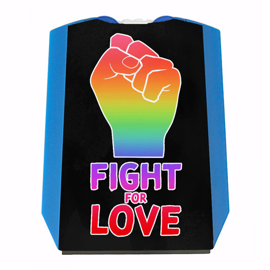 Fight for love Parkscheibe mit Faust in Regenbogenfarben