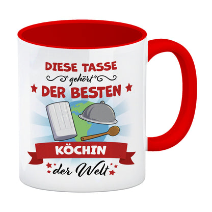 Beste Köchin der Welt Kaffeebecher Rot