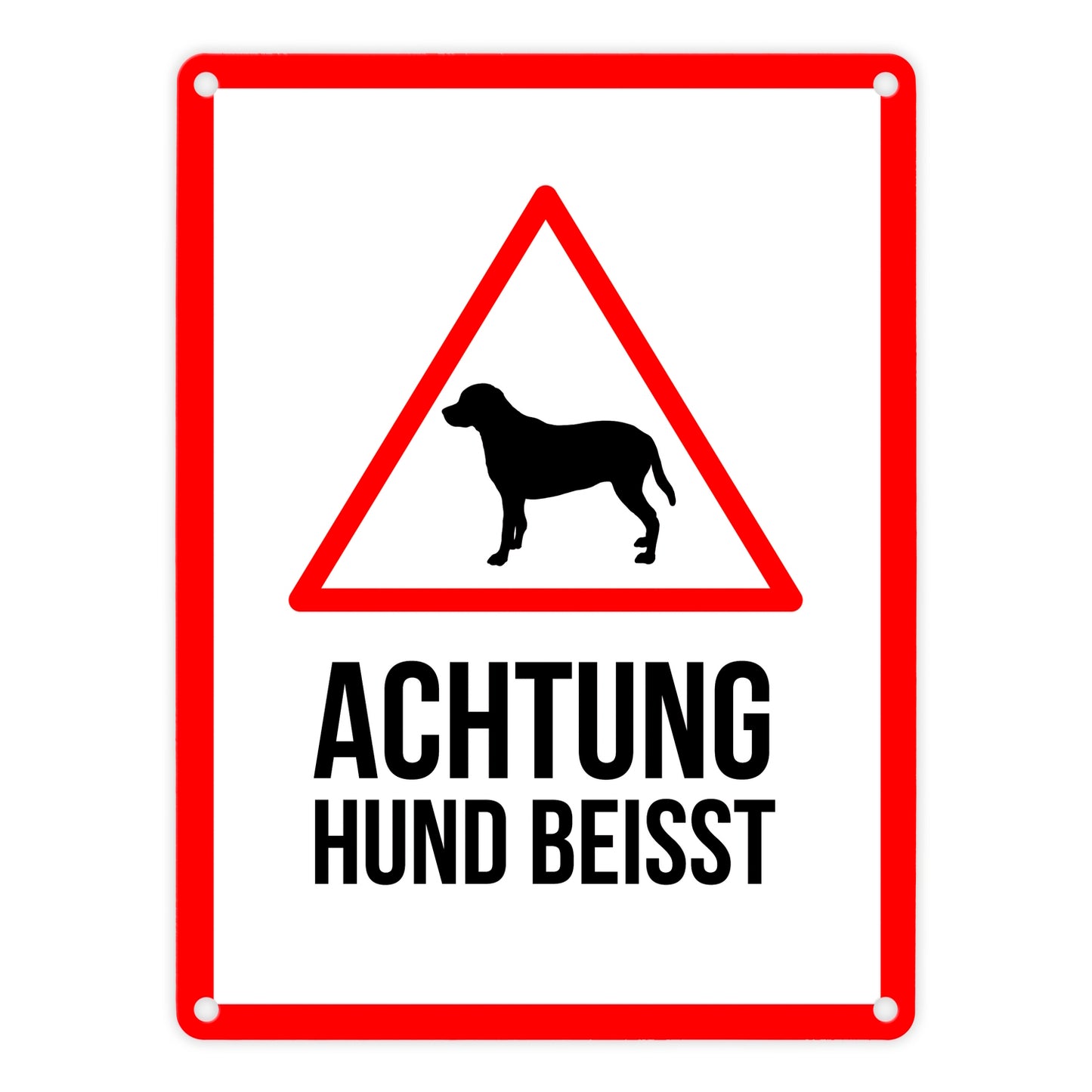 Achtung Hund beisst Metallschild mit Hunde Symbol