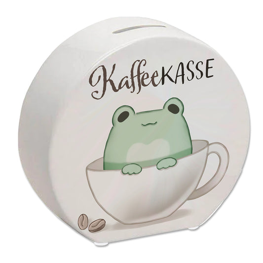 Frosch Spardose mit Spruch Kaffeekasse