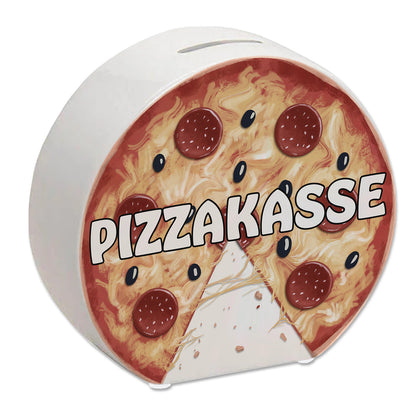 Pizzakasse Spardose mit Pizzamotiv