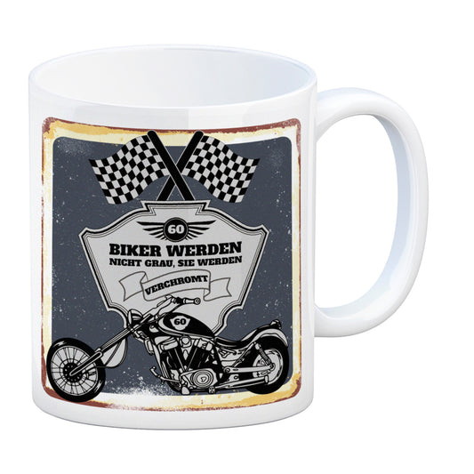 Motorradfahrer und Biker Kaffeebecher bzw. Tasse zum 60. Geburtstag als Geschenk