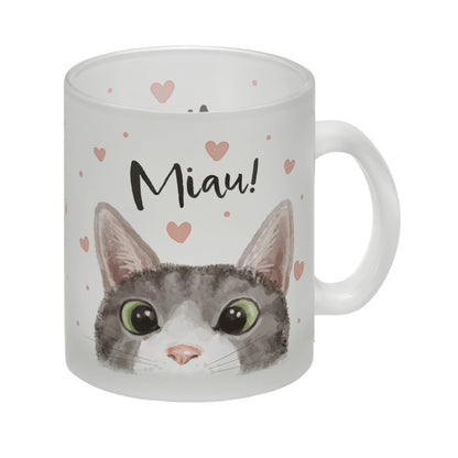 Miau Katze Glas Tasse