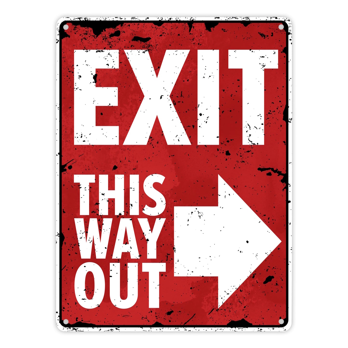 Exit this way out Metallschild XL in 21x28 cm mit Pfeil nach rechts