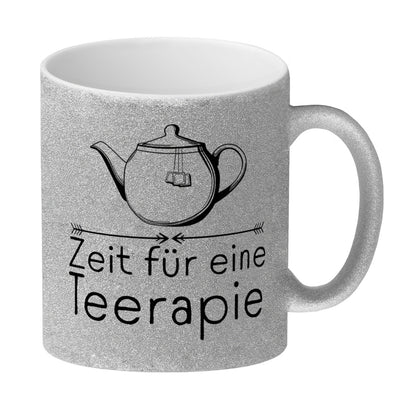 Zeit für eine Teerapie Glitzer-Kaffeebecher